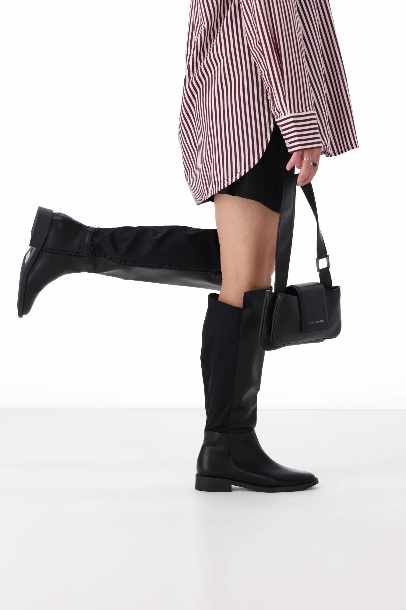 Verali Gala Flat Knee High Boot Black