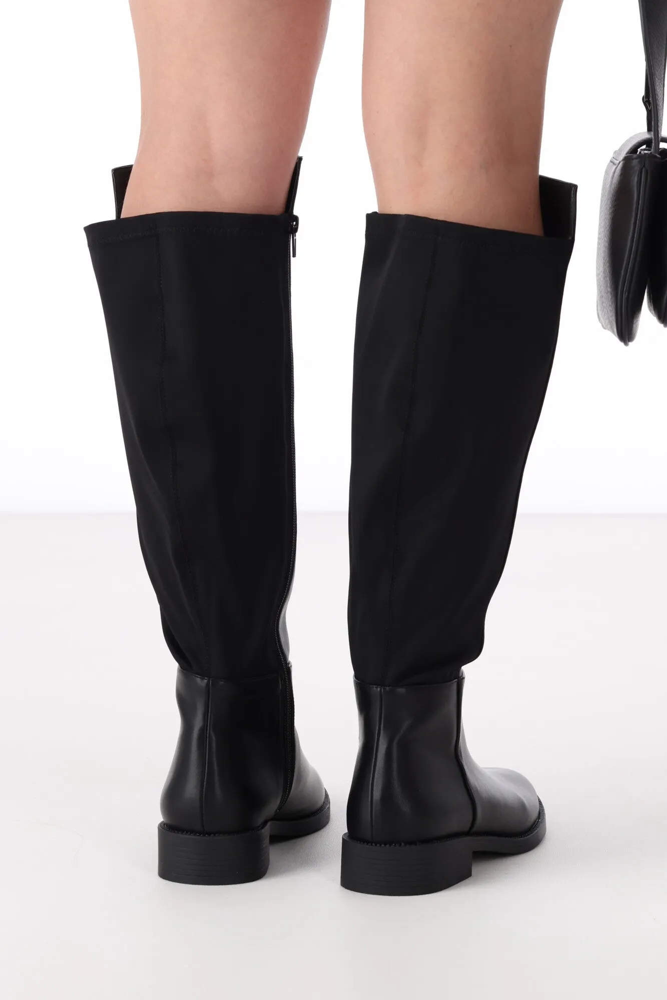 Verali Gala Flat Knee High Boot Black