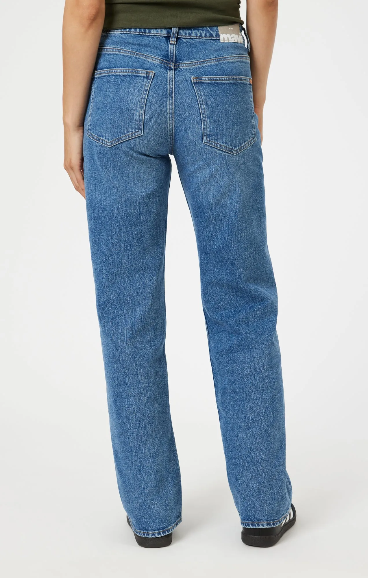 VICTORIA WIDE LEG IN DARK BRUSHED RECYCLED BLUE