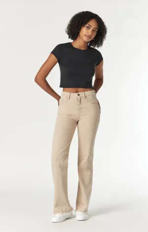 VICTORIA WIDE LEG JEANS IN BEIGE NATURAL DYE
