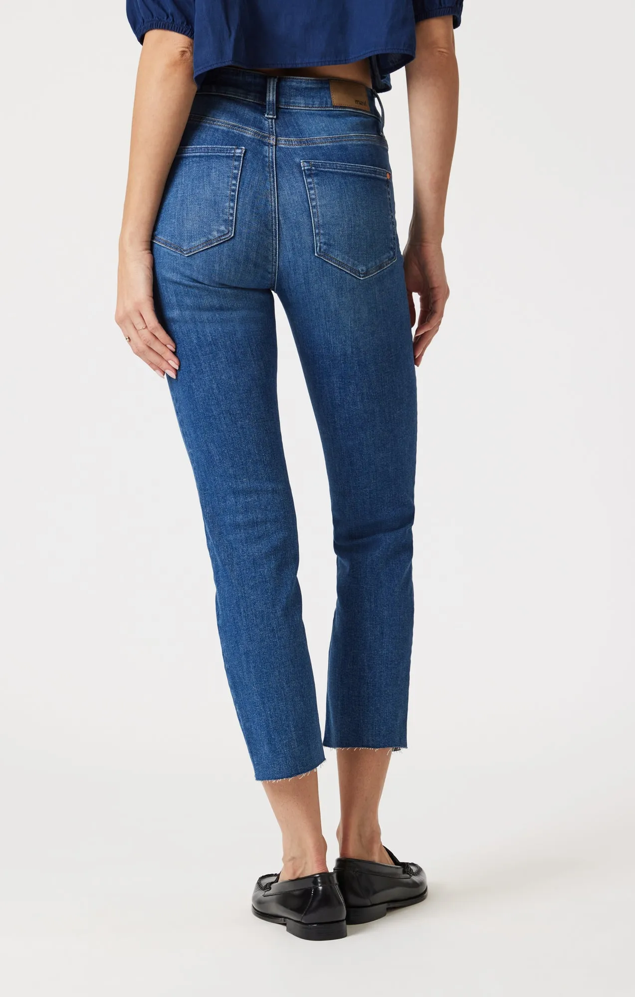 VIOLA STRAIGHT LEG IN MID BRUSHED FLEX BLUE