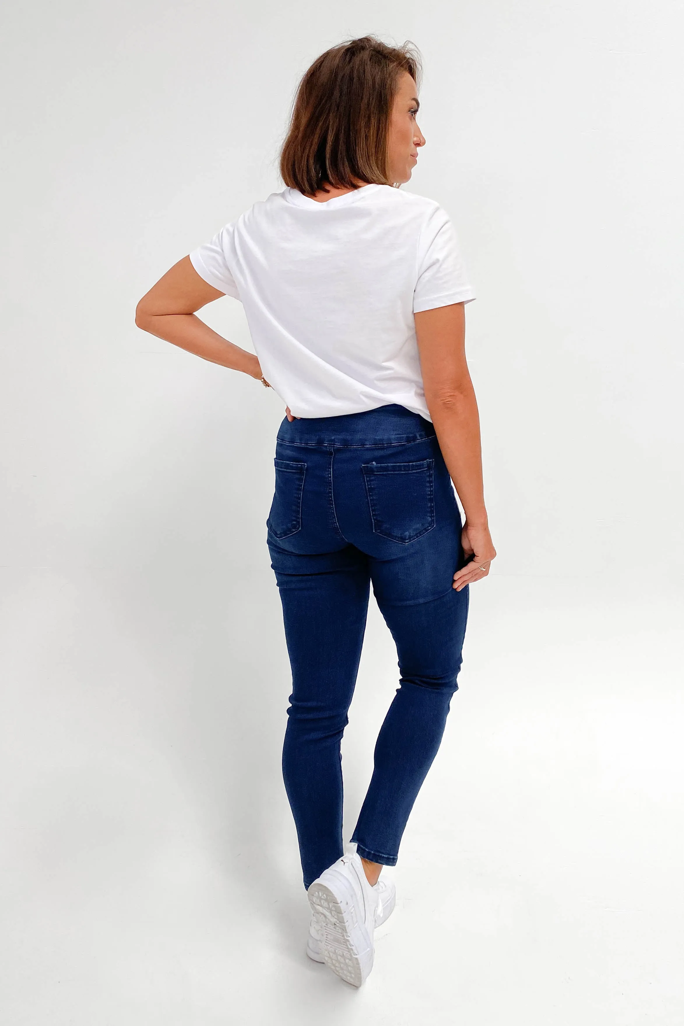 Wakee Denim Moxy Pull On Jean Dark Blue