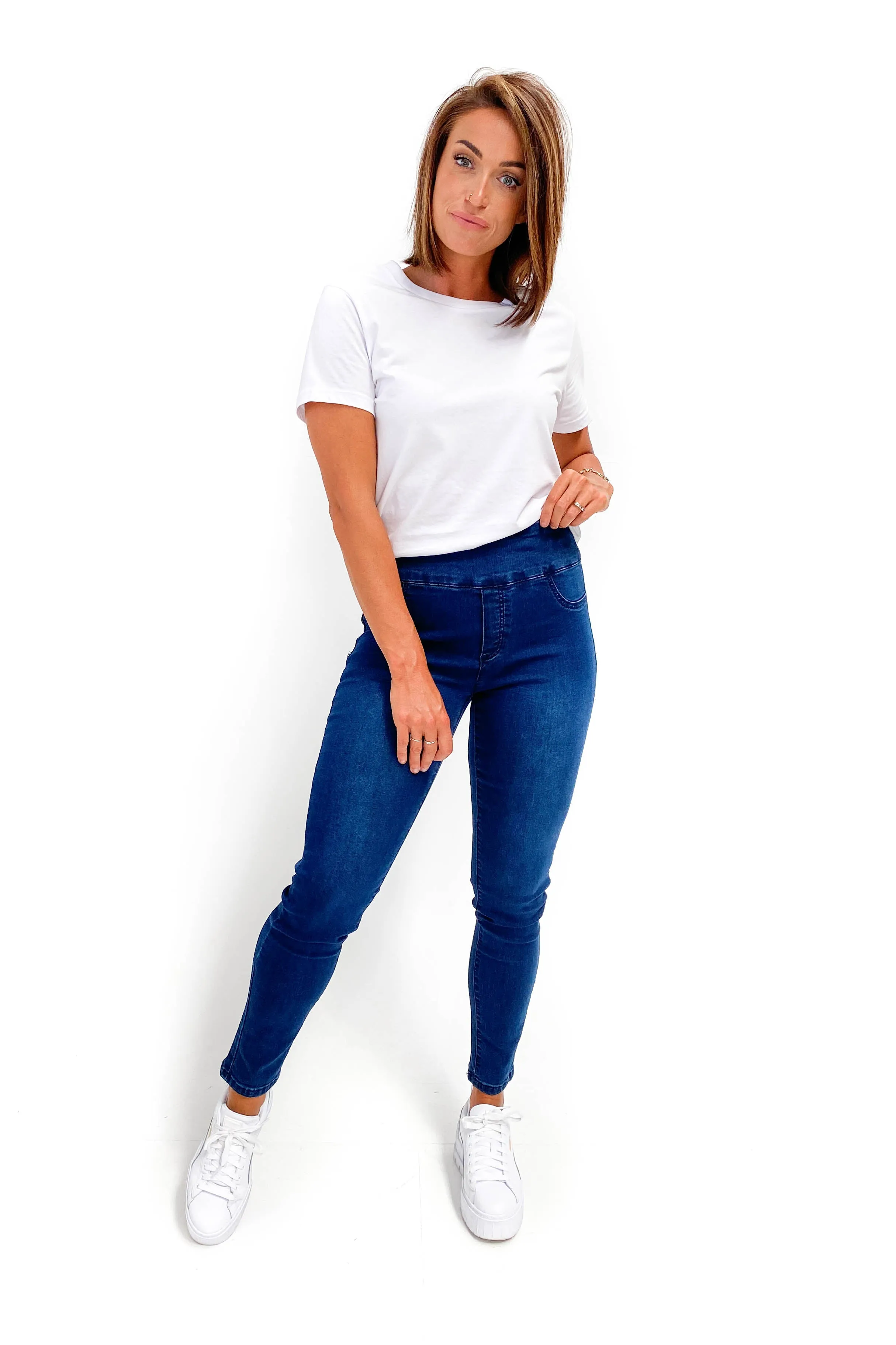 Wakee Denim Moxy Pull On Jean Dark Blue