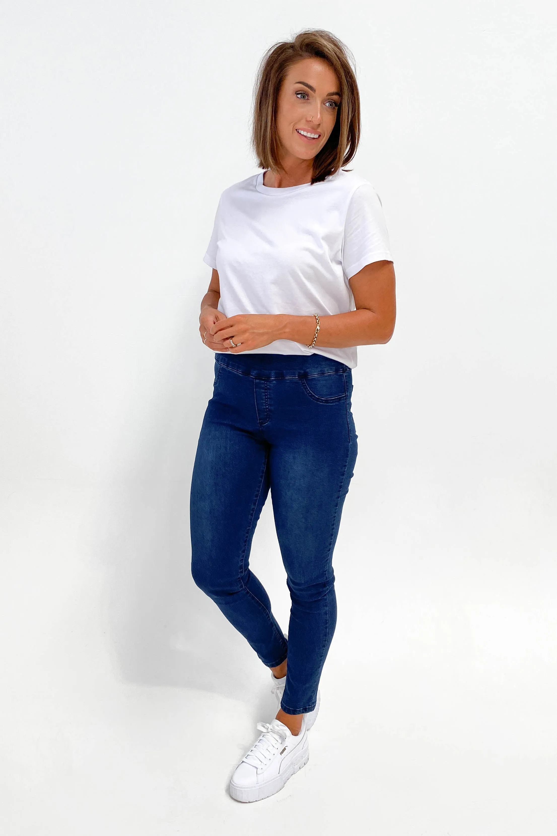 Wakee Denim Moxy Pull On Jean Dark Blue
