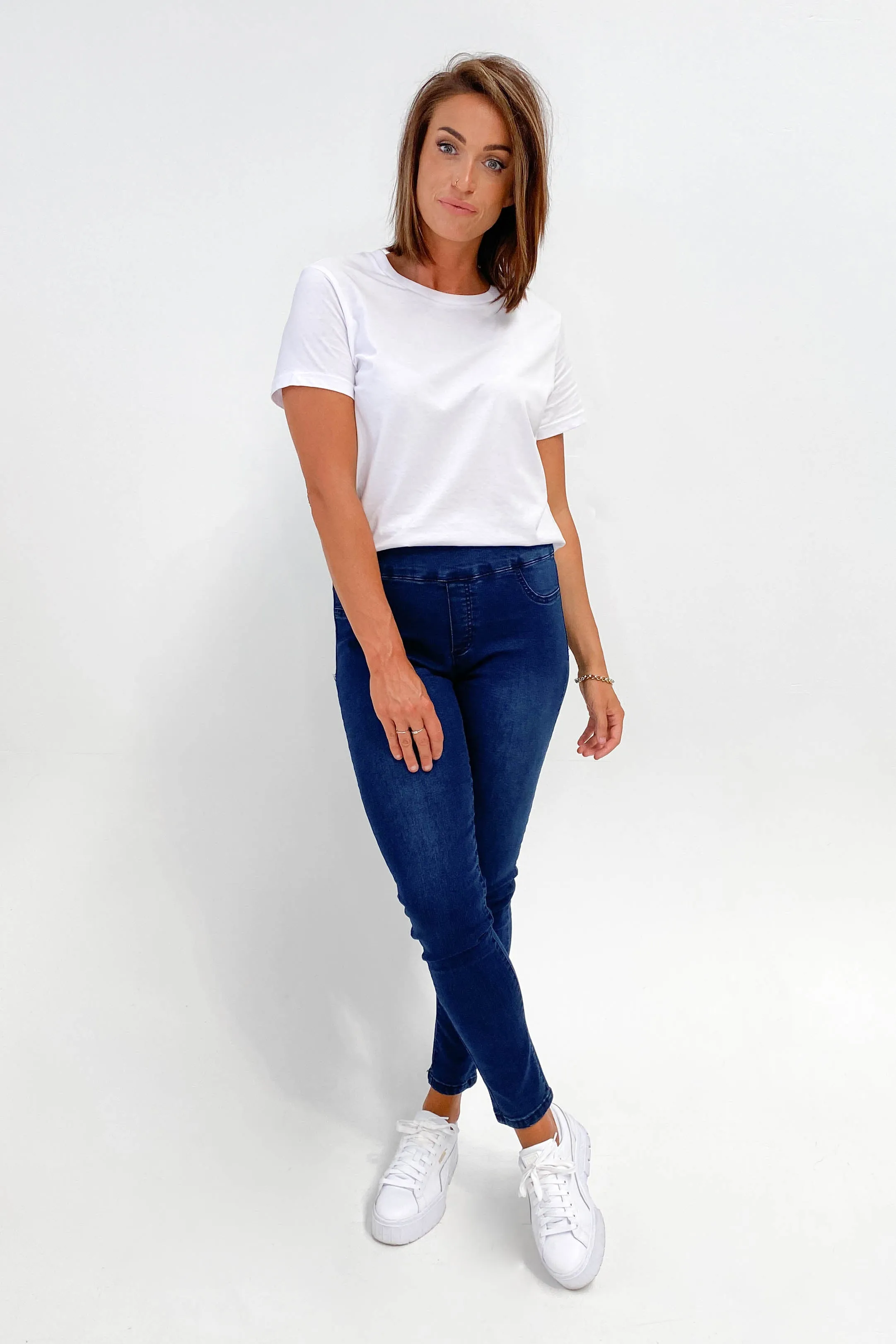 Wakee Denim Moxy Pull On Jean Dark Blue