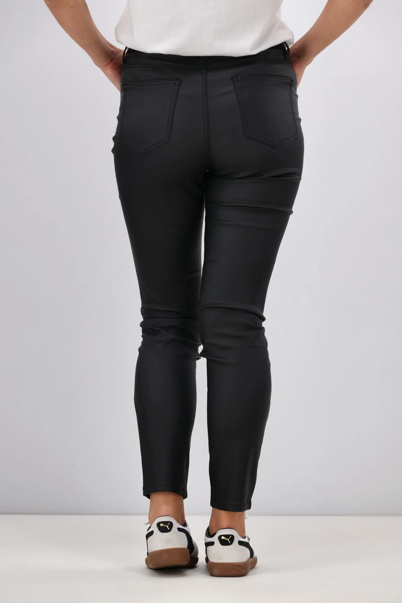 Wakee June Wet Look Denim Black