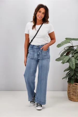 Wakee Lizzy Jean Washed Blue