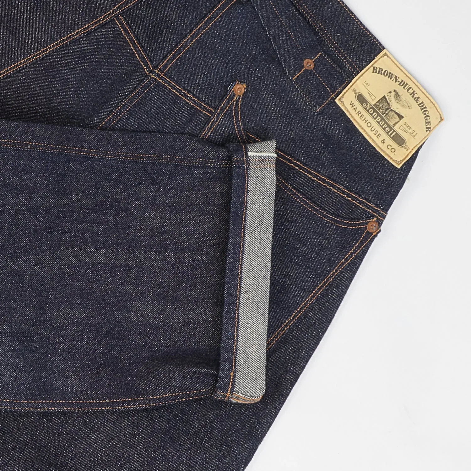 Warehouse & Co Brown-Duck & Digger Nonpareil Overall Regular Straight Jean - Raw