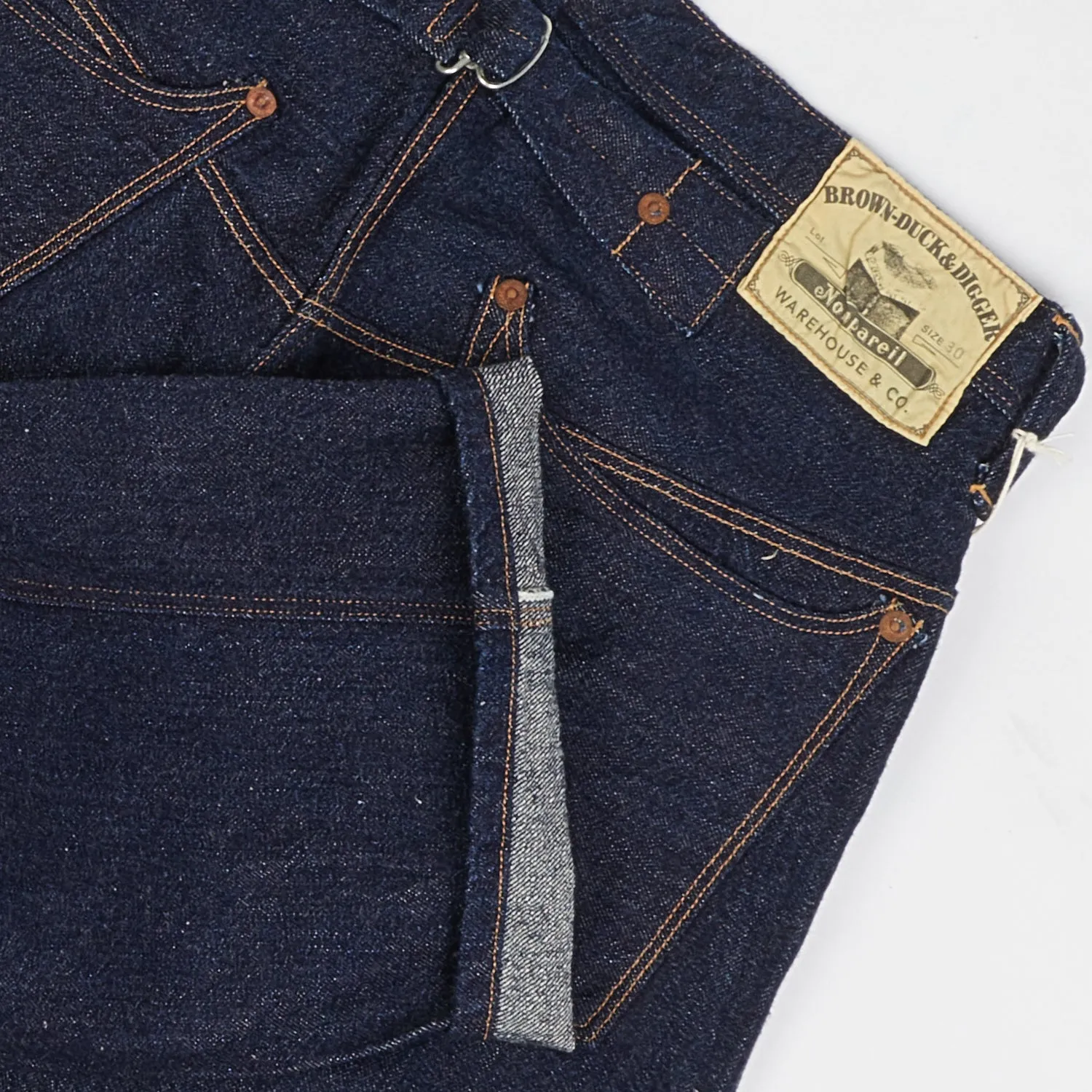 Warehouse & Co Brown-Duck & Digger Nonpareil Overall Regular Straight Jean - Rinsed