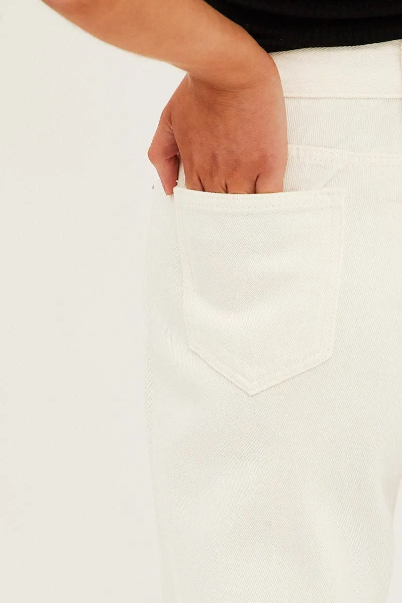 White Boyfriend Denim Jeans