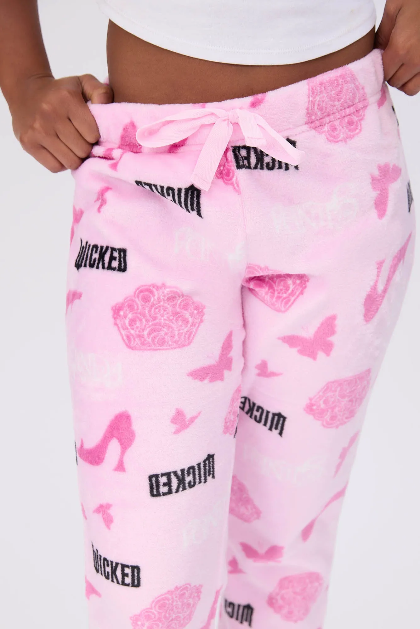 Wicked Butterfly Printed Plush Pajama Pants