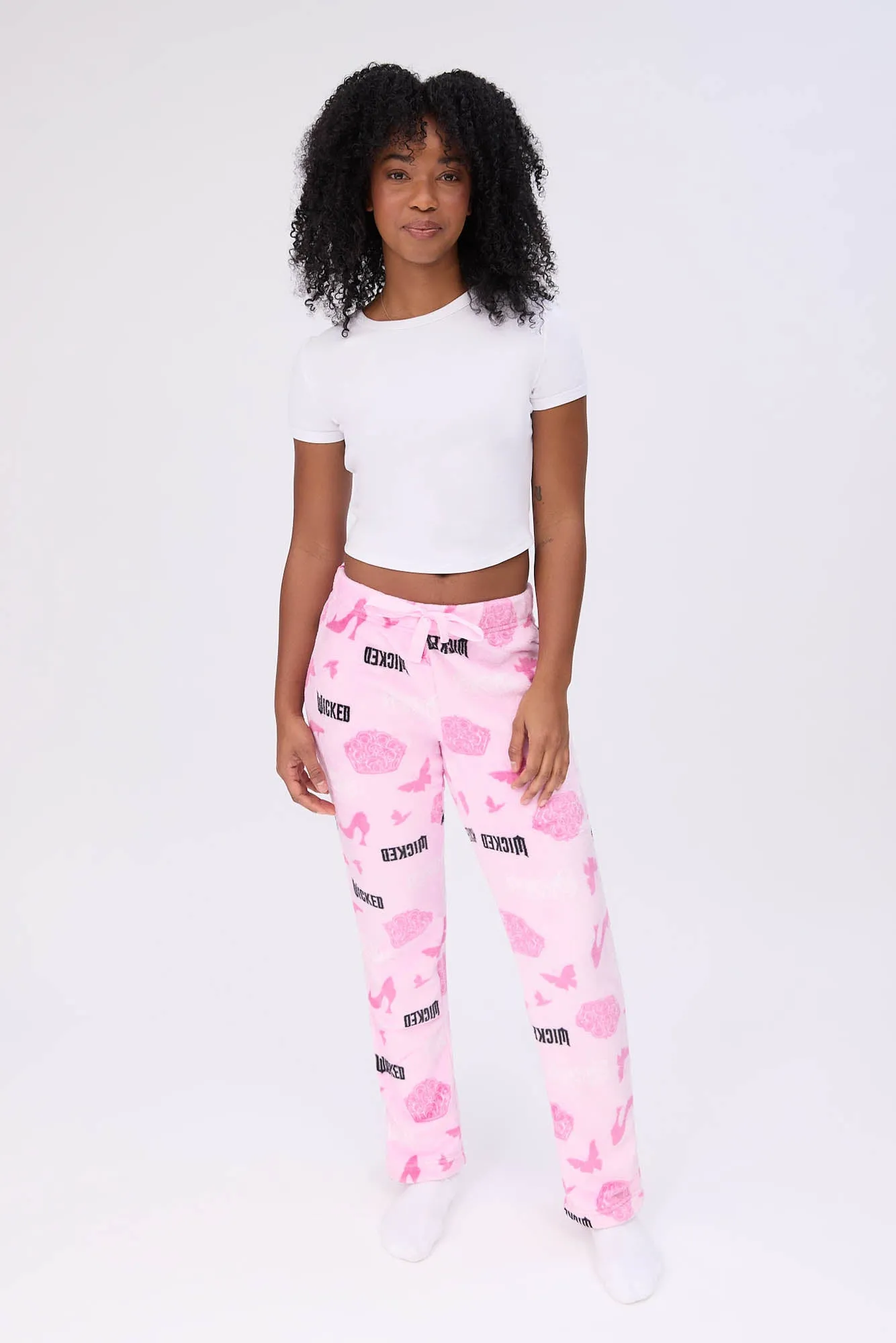 Wicked Butterfly Printed Plush Pajama Pants