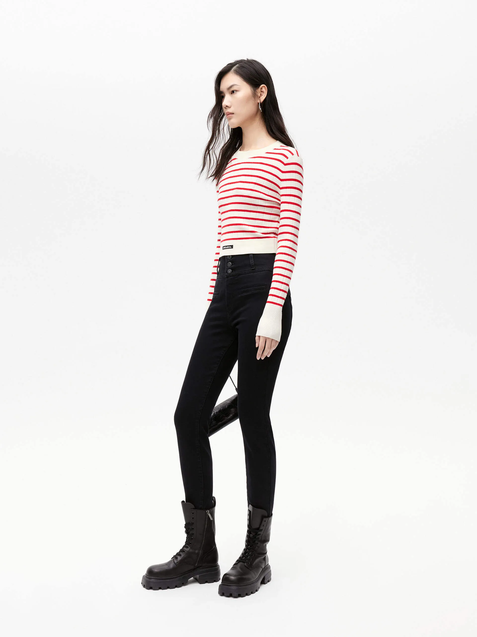 Wide Waistband Skinny Jeans