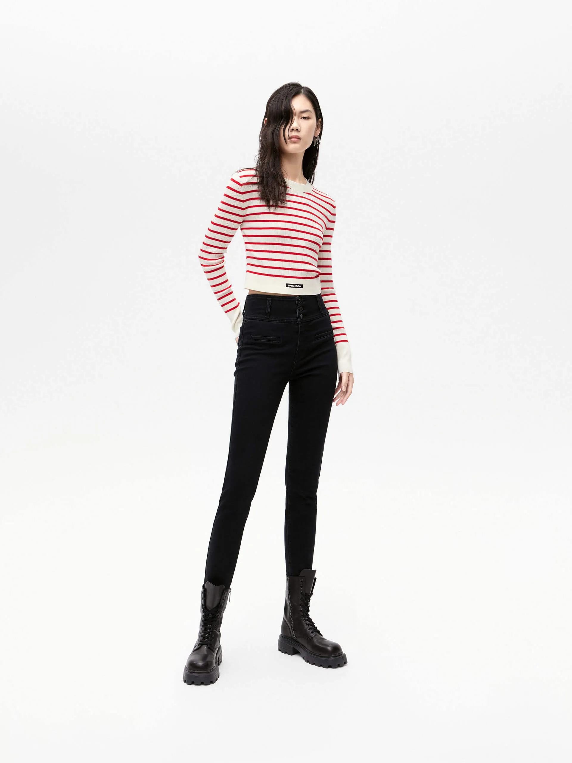 Wide Waistband Skinny Jeans