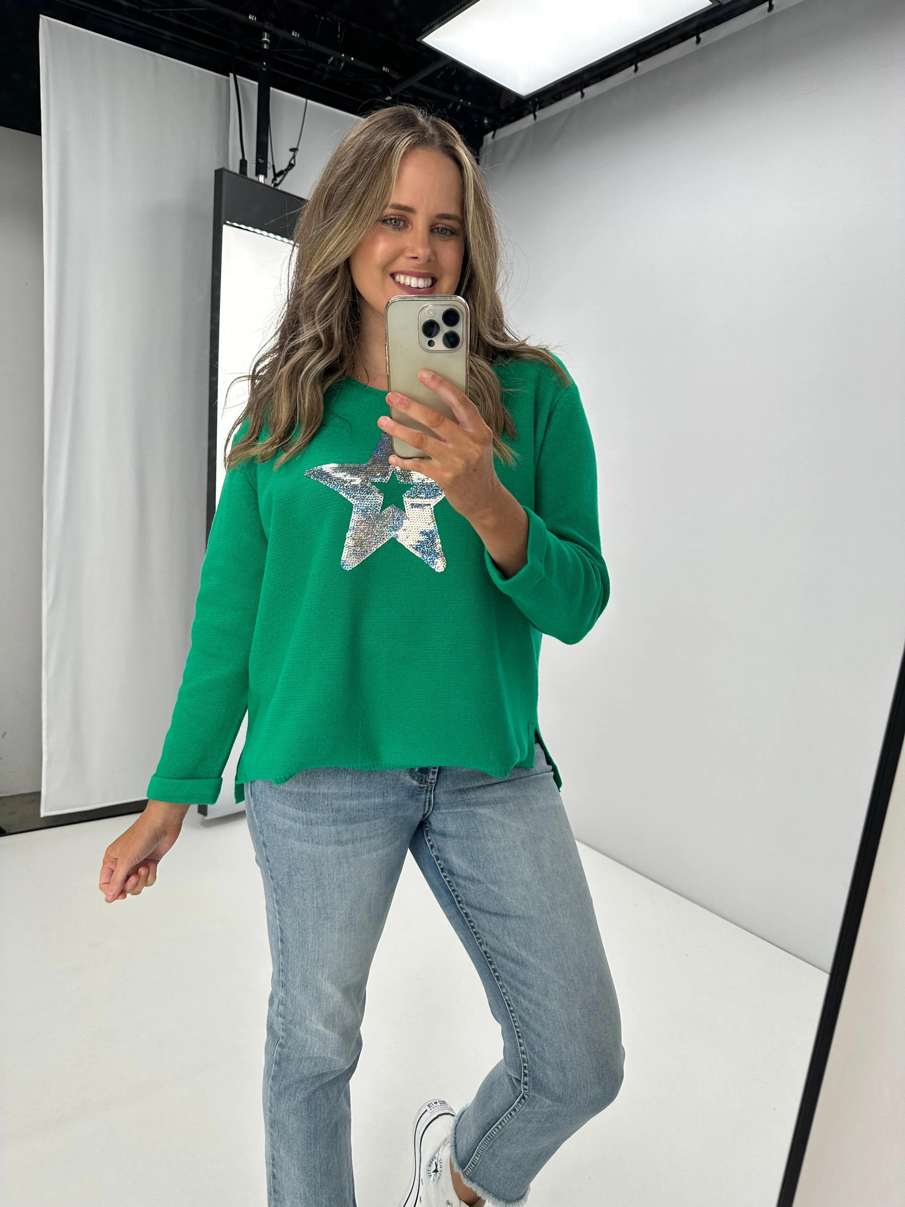 Willow & Tree Wren Knit Jumper Apple Green