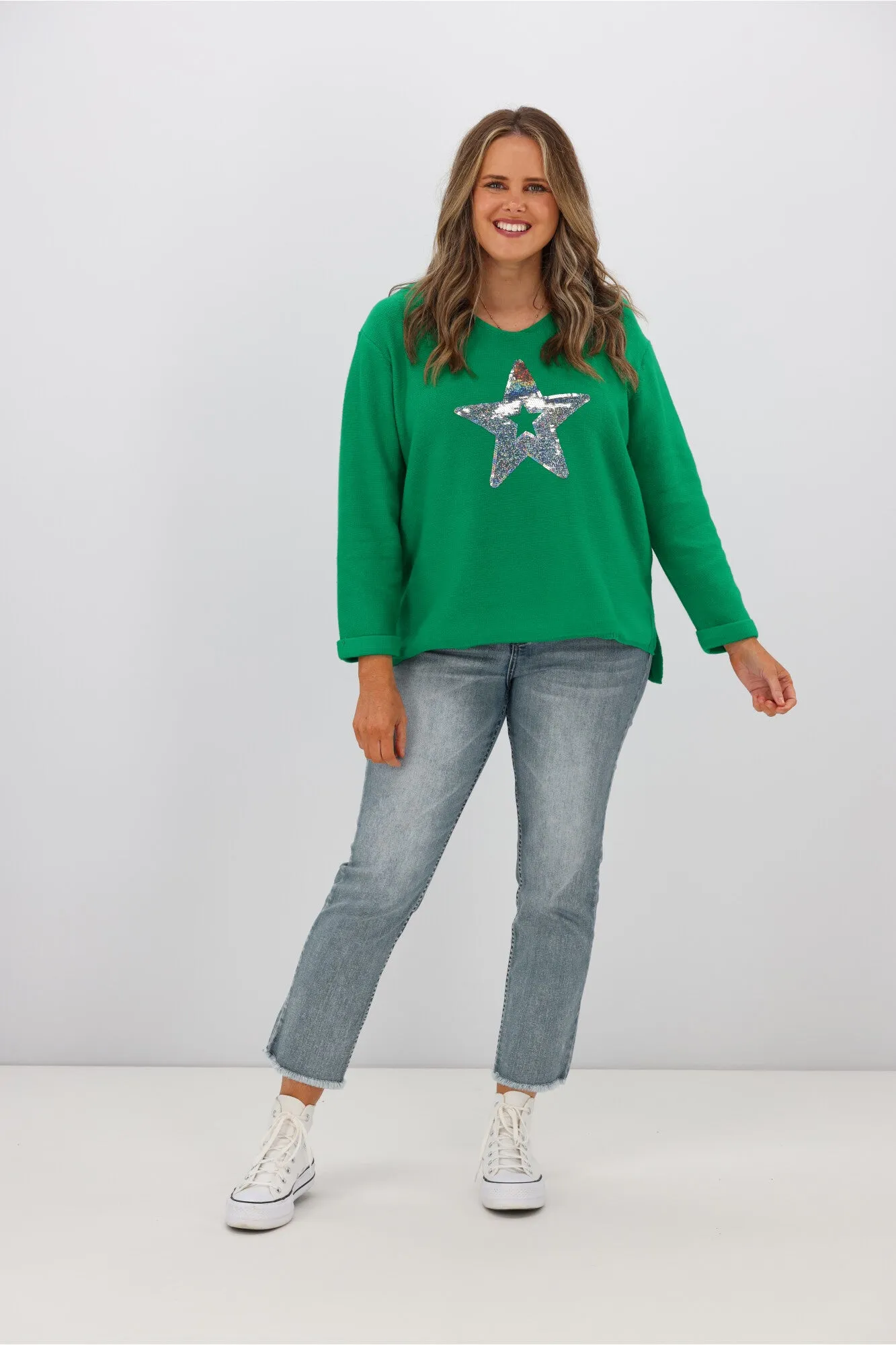 Willow & Tree Wren Knit Jumper Apple Green