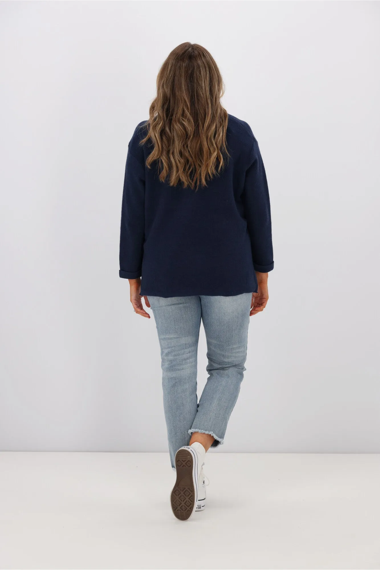 Willow & Tree Wren Star Sequin Knit Jumper Navy