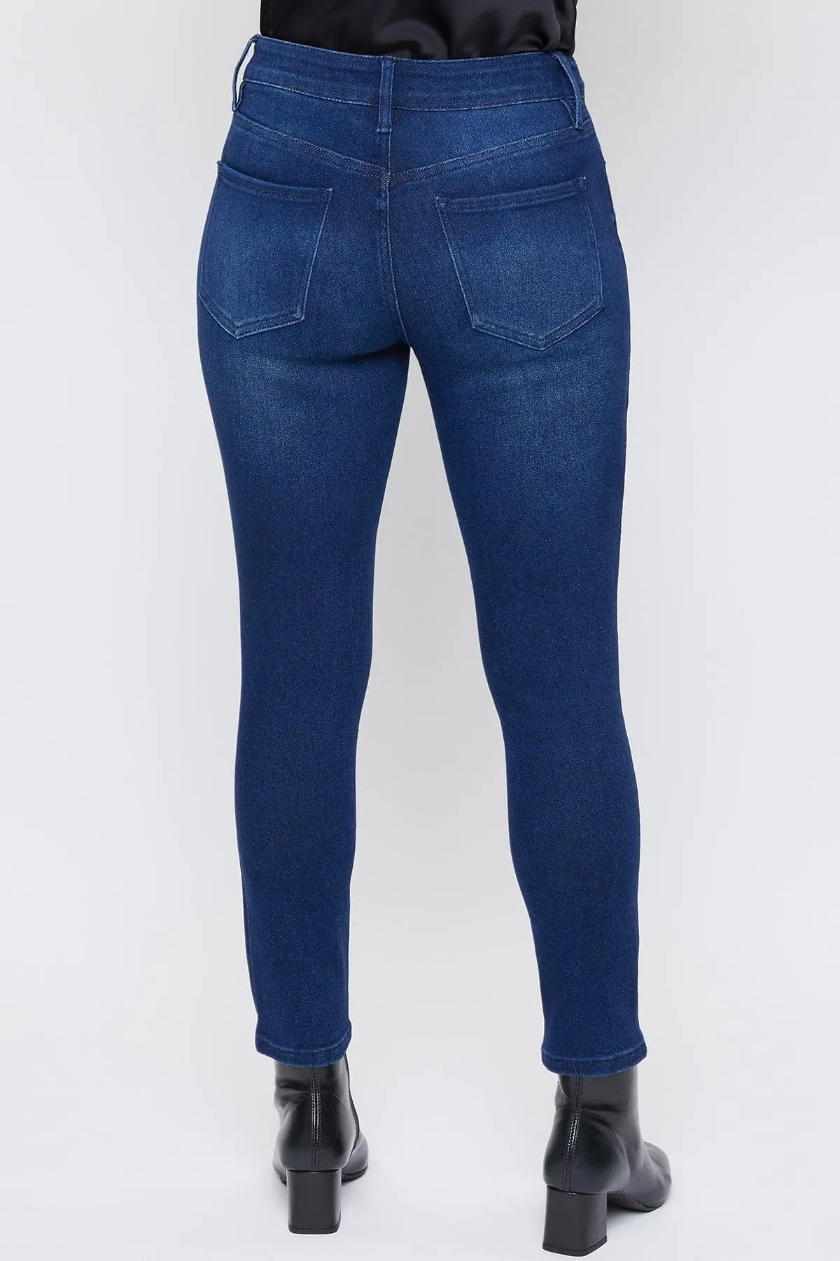 Women's Vintage High Rise Button Fly Skinny Ankle Jeans