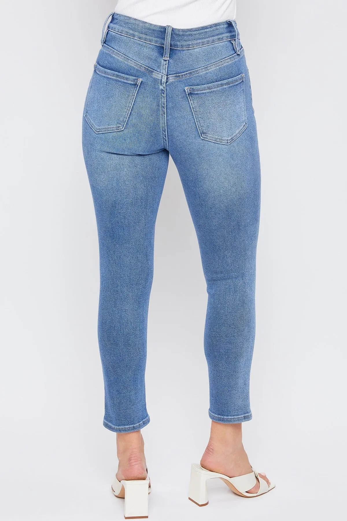 Women's Vintage High Rise Button Fly Skinny Ankle Jeans
