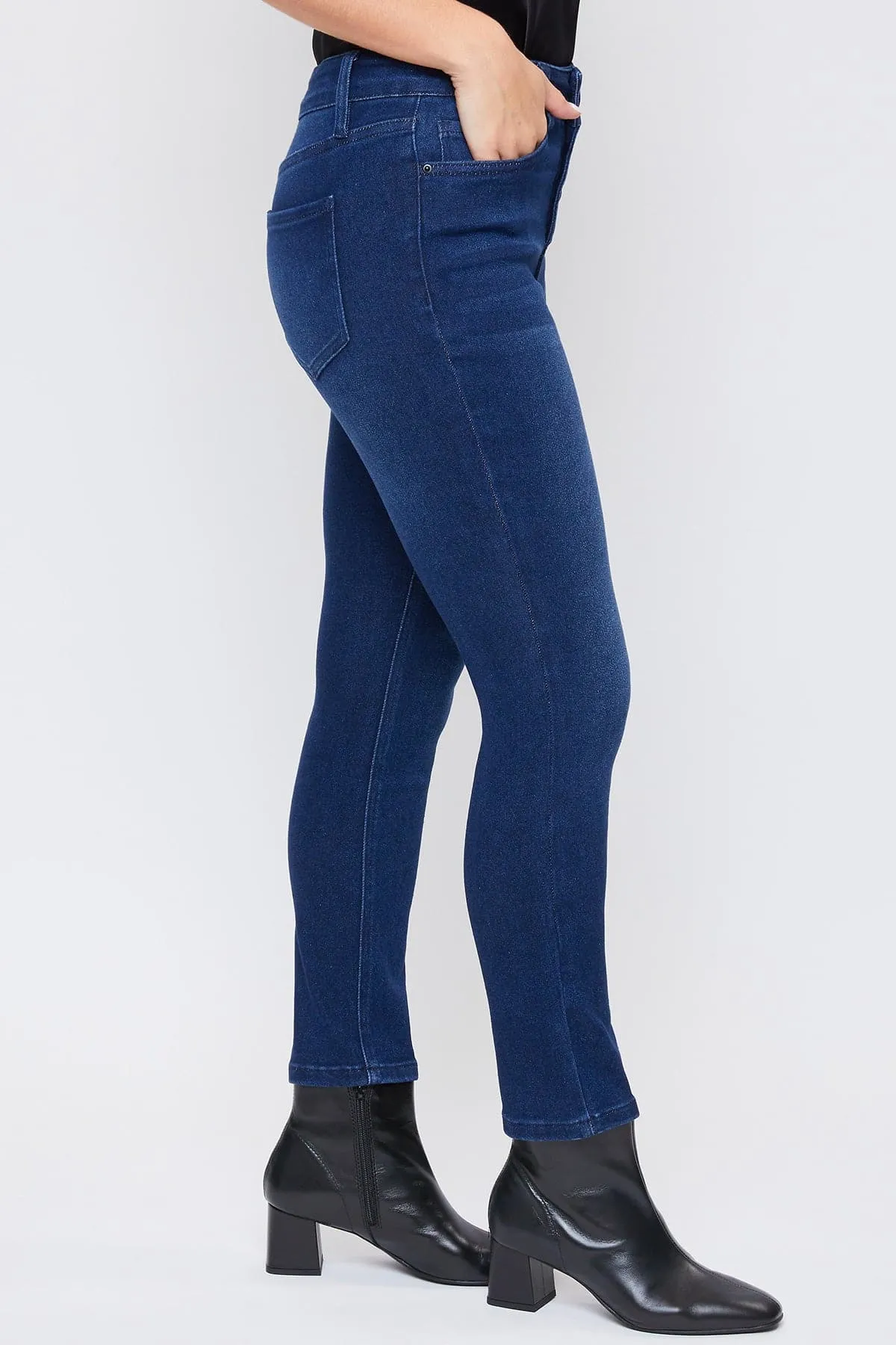 Women's Vintage High Rise Button Fly Skinny Ankle Jeans
