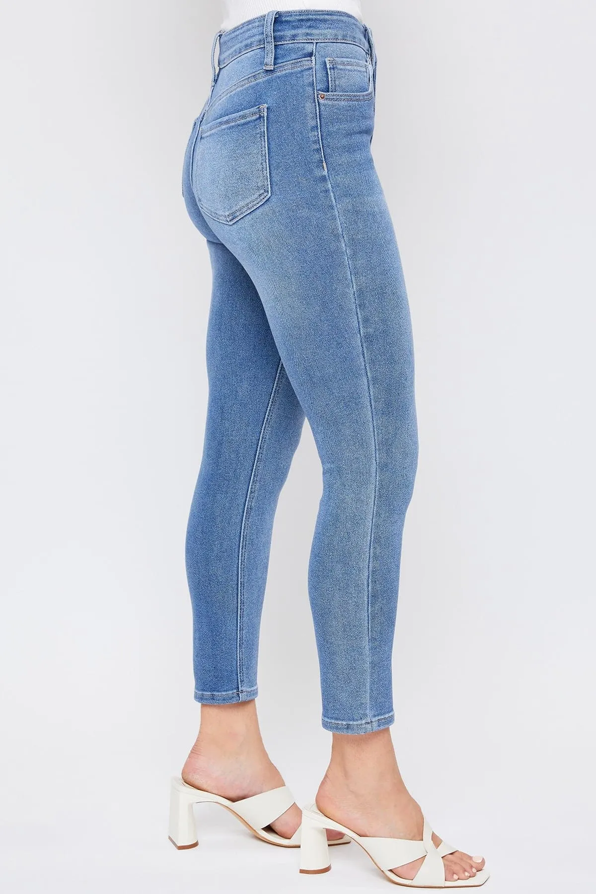 Women's Vintage High Rise Button Fly Skinny Ankle Jeans