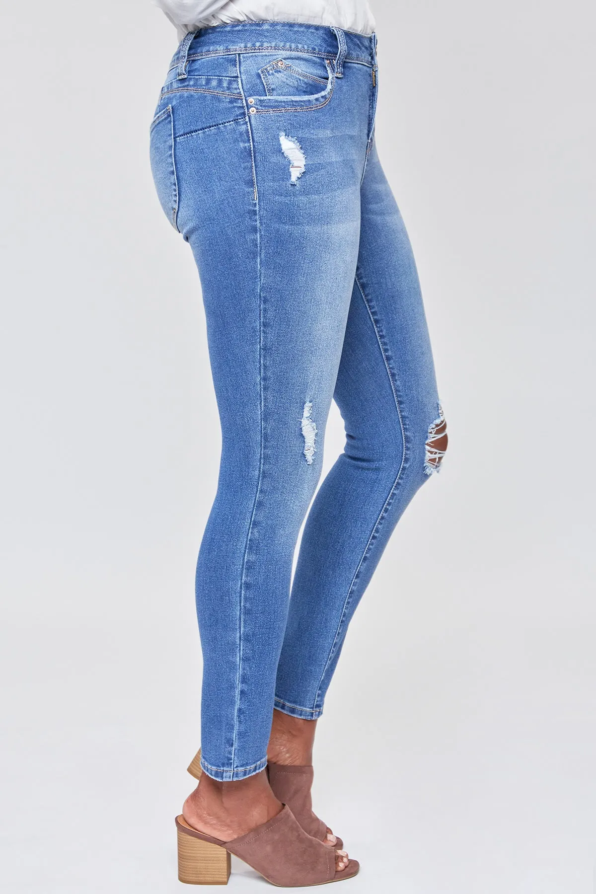 Women's WannaBettaButt  Mid Rise Regular Hem Skinny Sustainable Jean