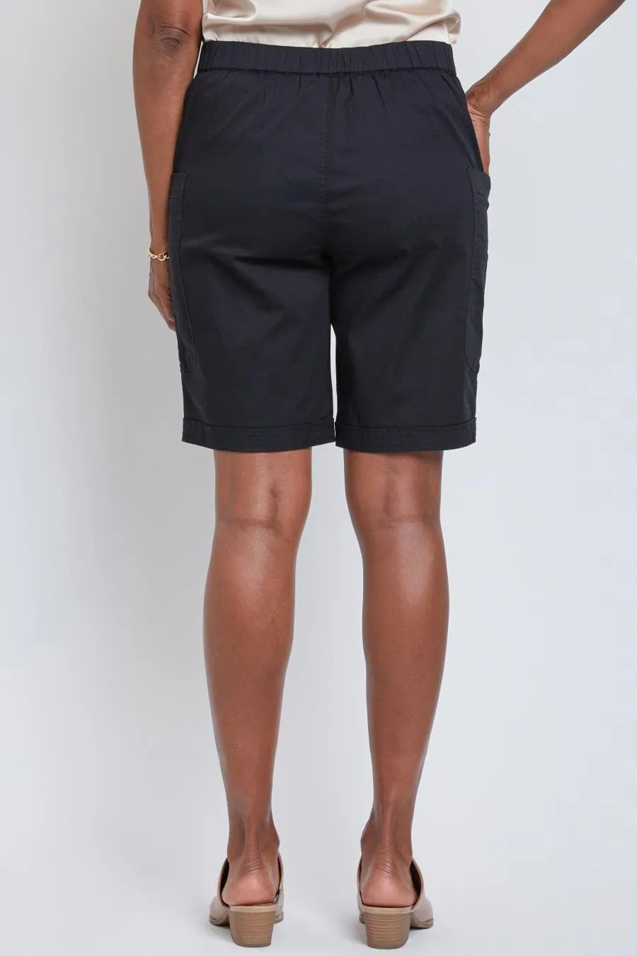 Women's Wide Leg Bermuda Shorts with Big Pockets