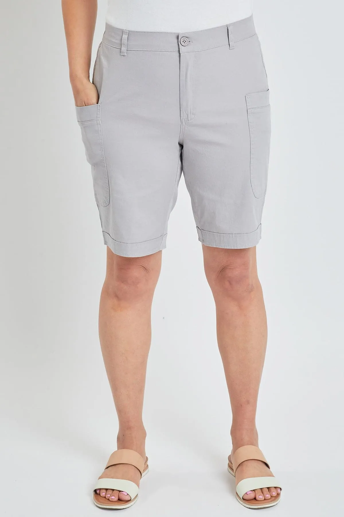 Women's Wide Leg Bermuda Shorts with Big Pockets