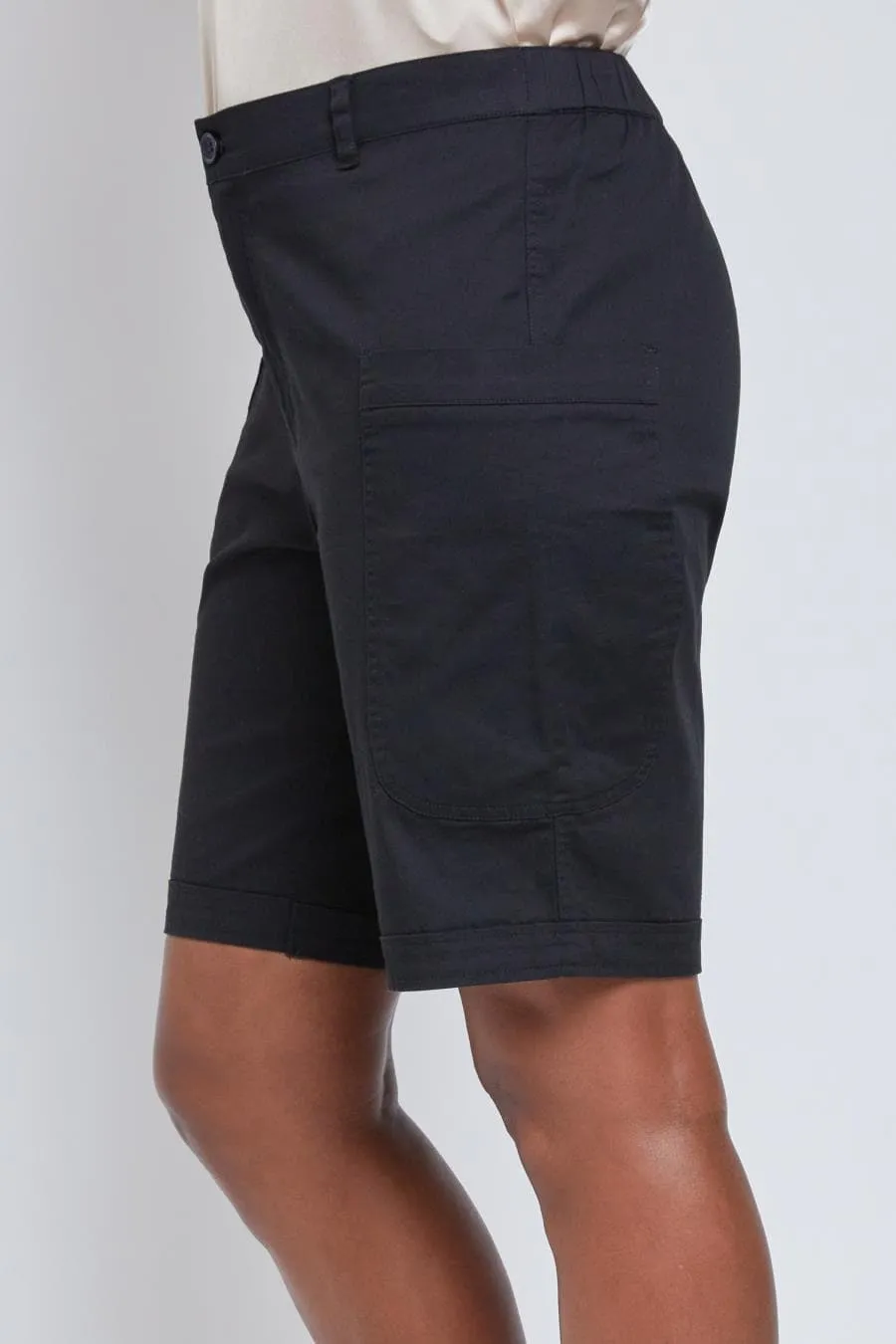 Women's Wide Leg Bermuda Shorts with Big Pockets