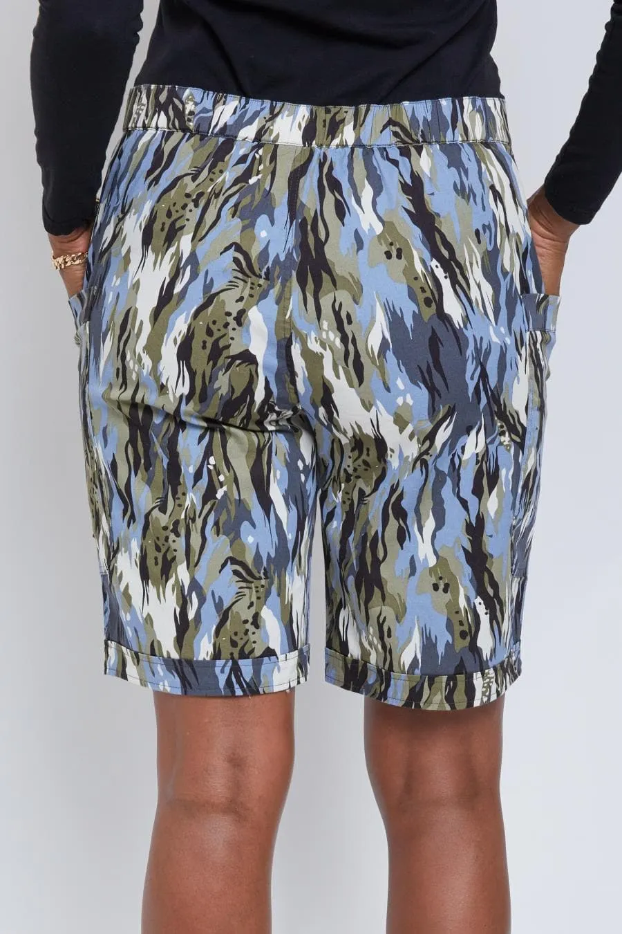 Women's Wide Leg Bermuda Shorts with Big Pockets