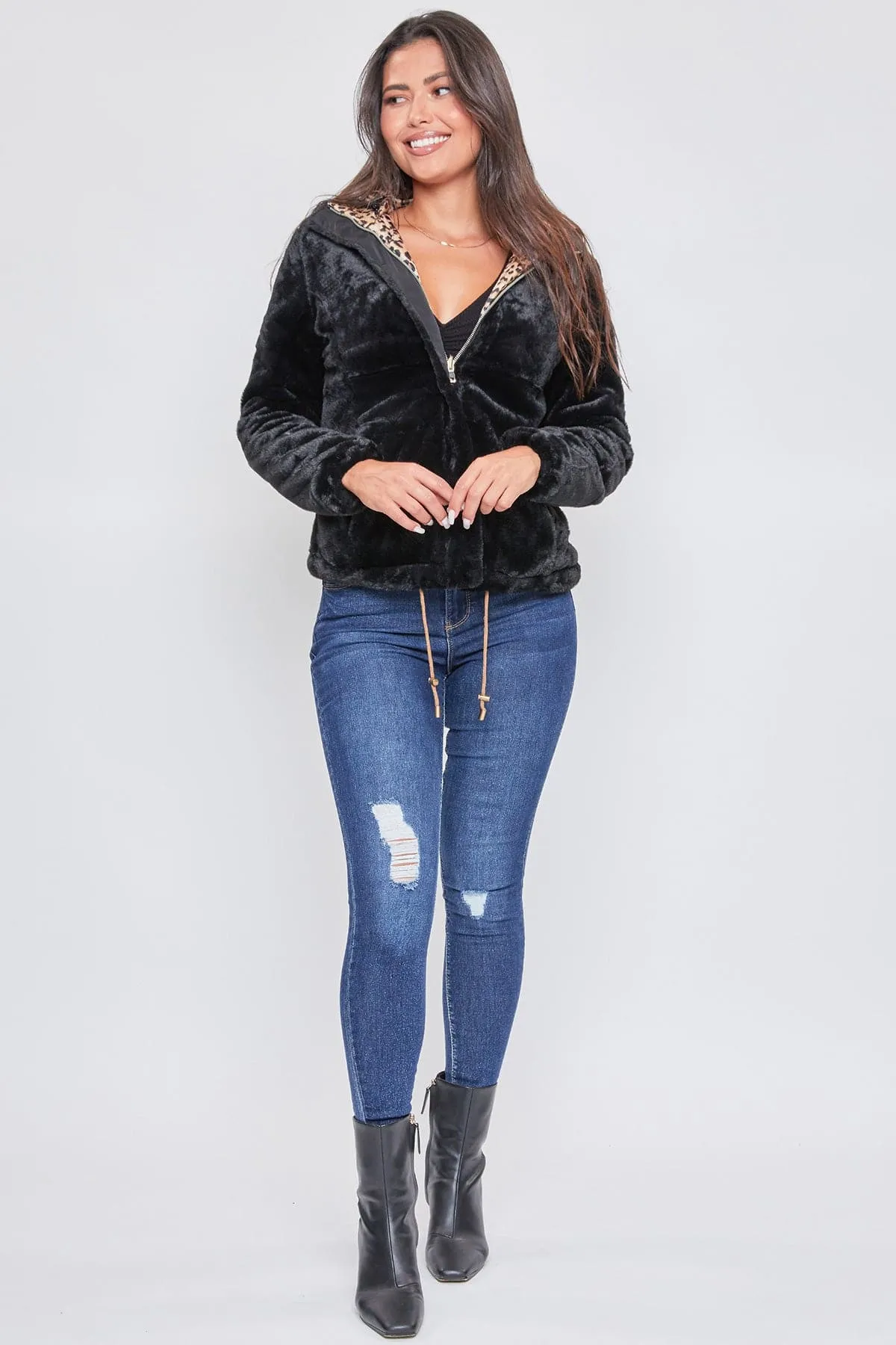 Women's Winter Faux Fur Reversible Jacket