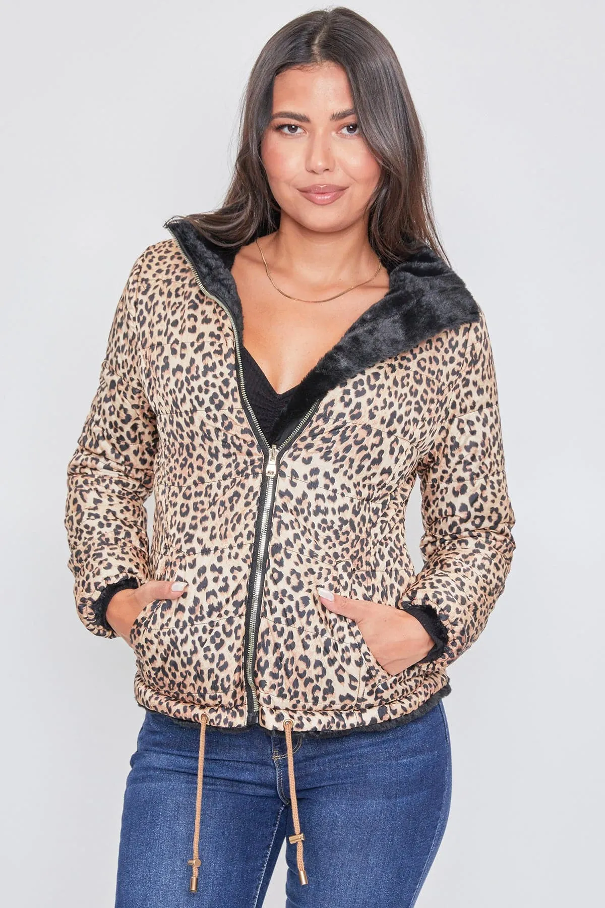 Women's Winter Faux Fur Reversible Jacket