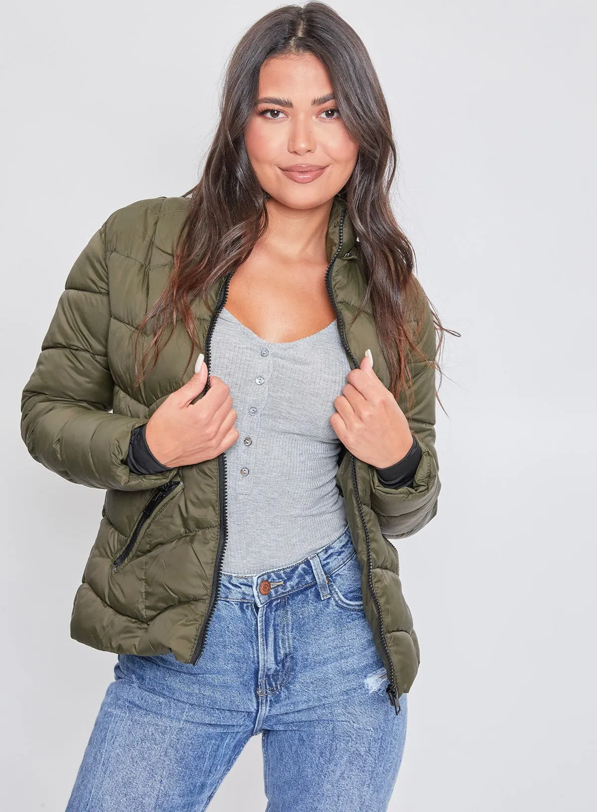 Women's Winter Puffer Jacket With Faux Fur Hoodie