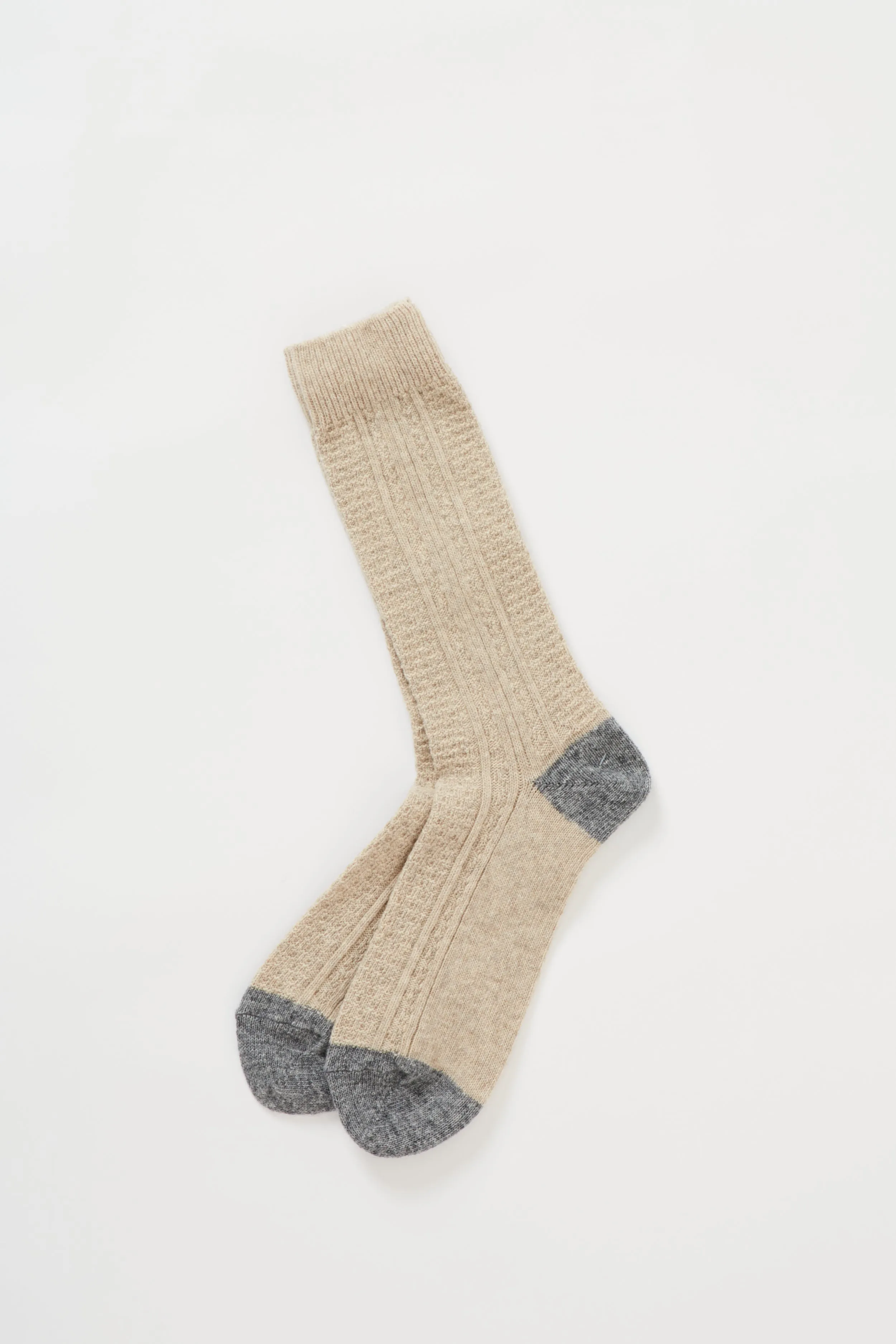 Wool Cashmere Links Combi Crew Oatmeal