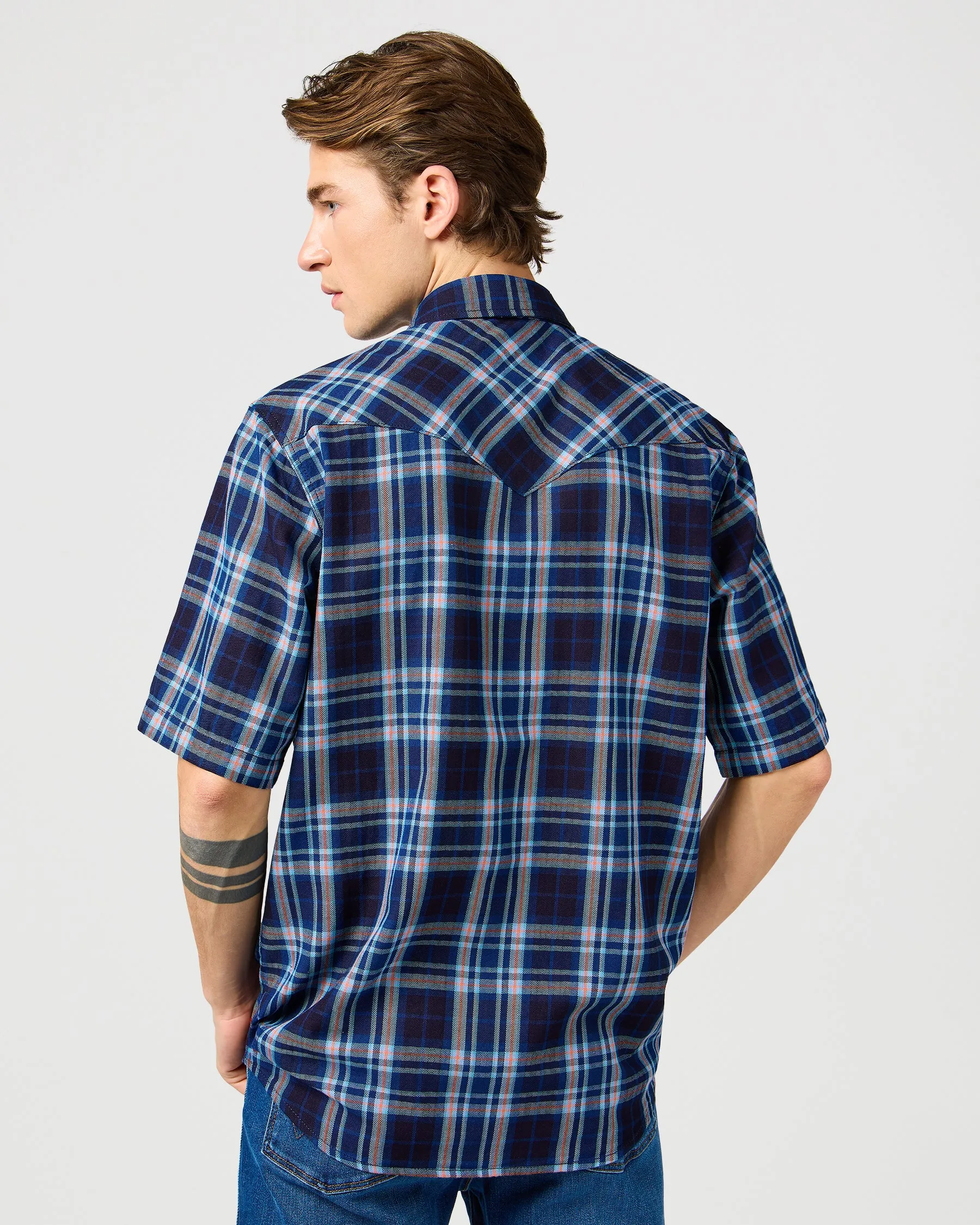 Wrangler S/S Western Shirt - Flamingo Indigo