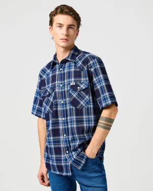 Wrangler S/S Western Shirt - Flamingo Indigo