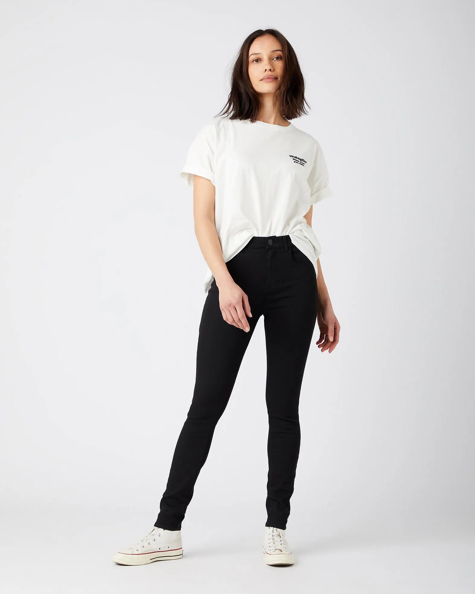 Wrangler Womens Body Bespoke High Rise Skinny Jeans - Future Black