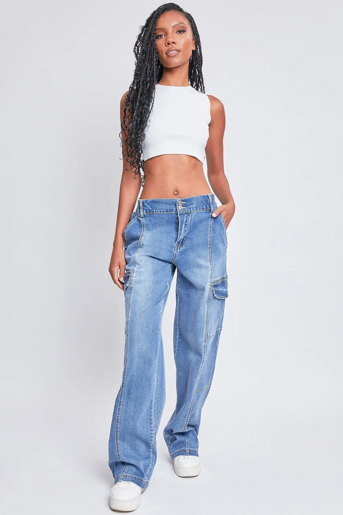 YMI Women's Straight Cargo Jeans