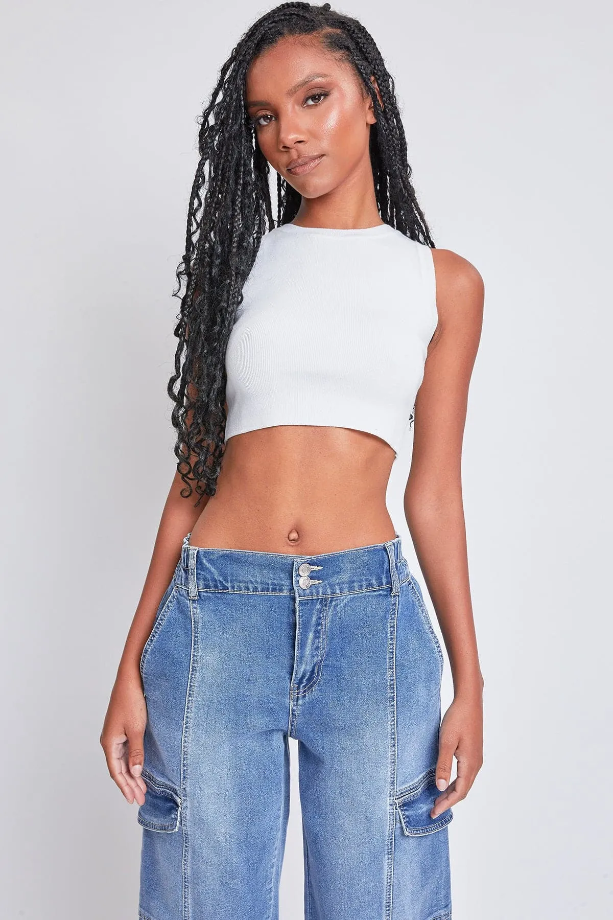 YMI Women's Straight Cargo Jeans