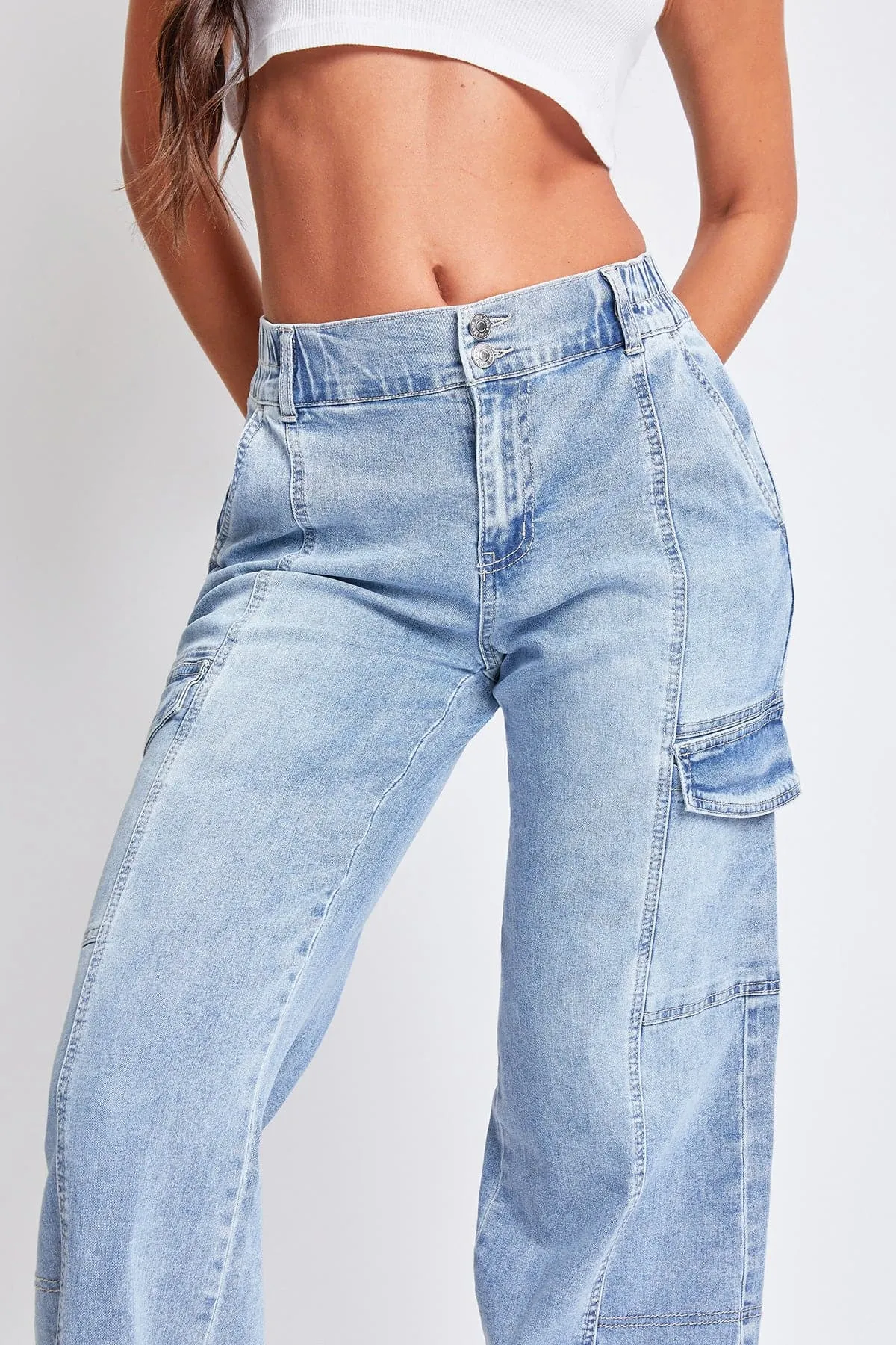 YMI Women's Straight Cargo Jeans