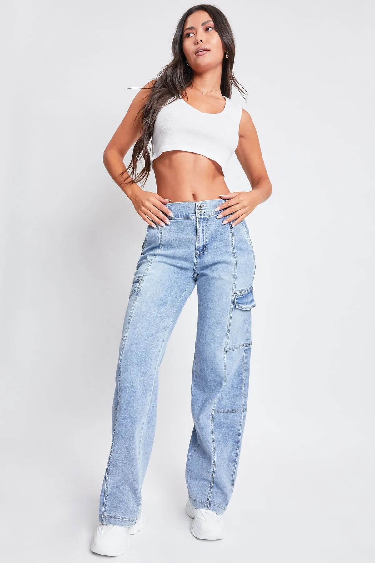 YMI Women's Straight Cargo Jeans