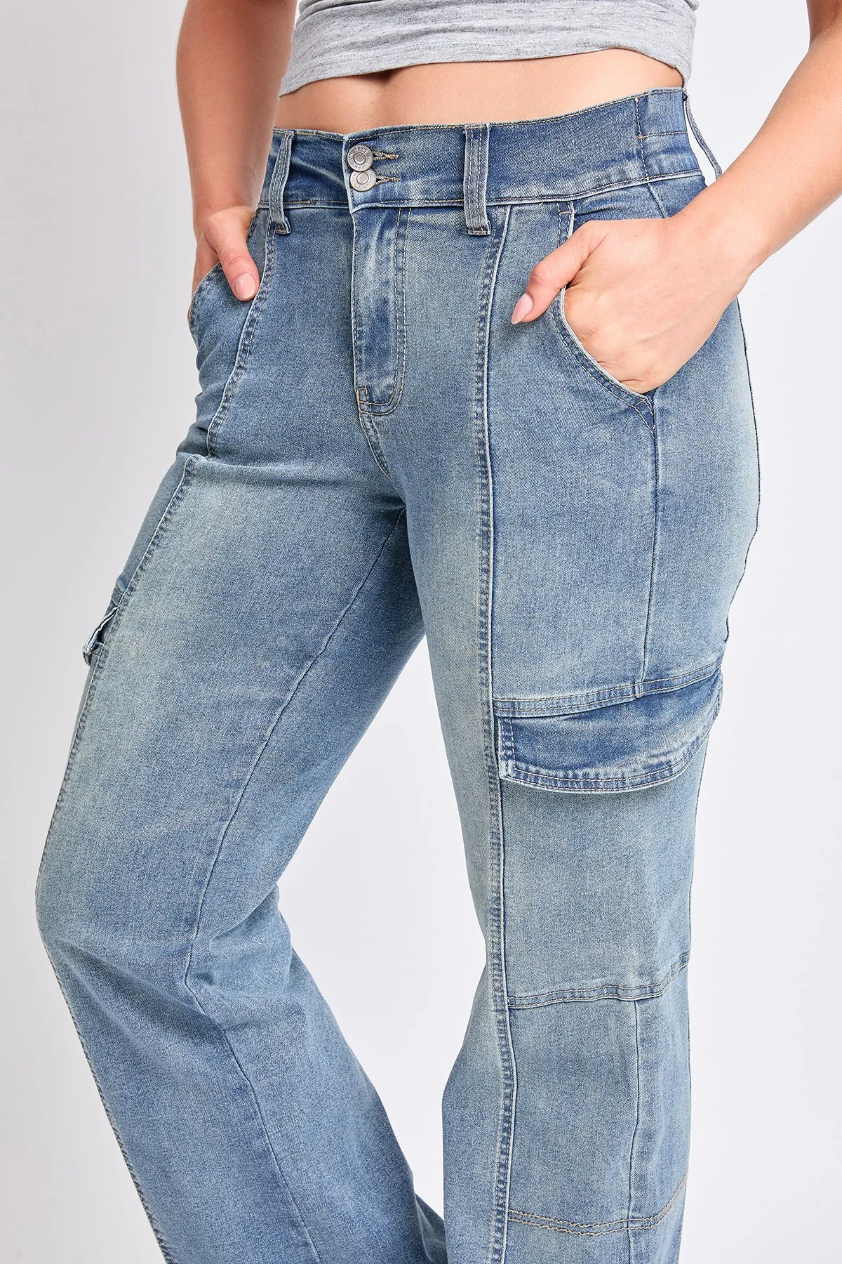 YMI Women's Straight Cargo Jeans