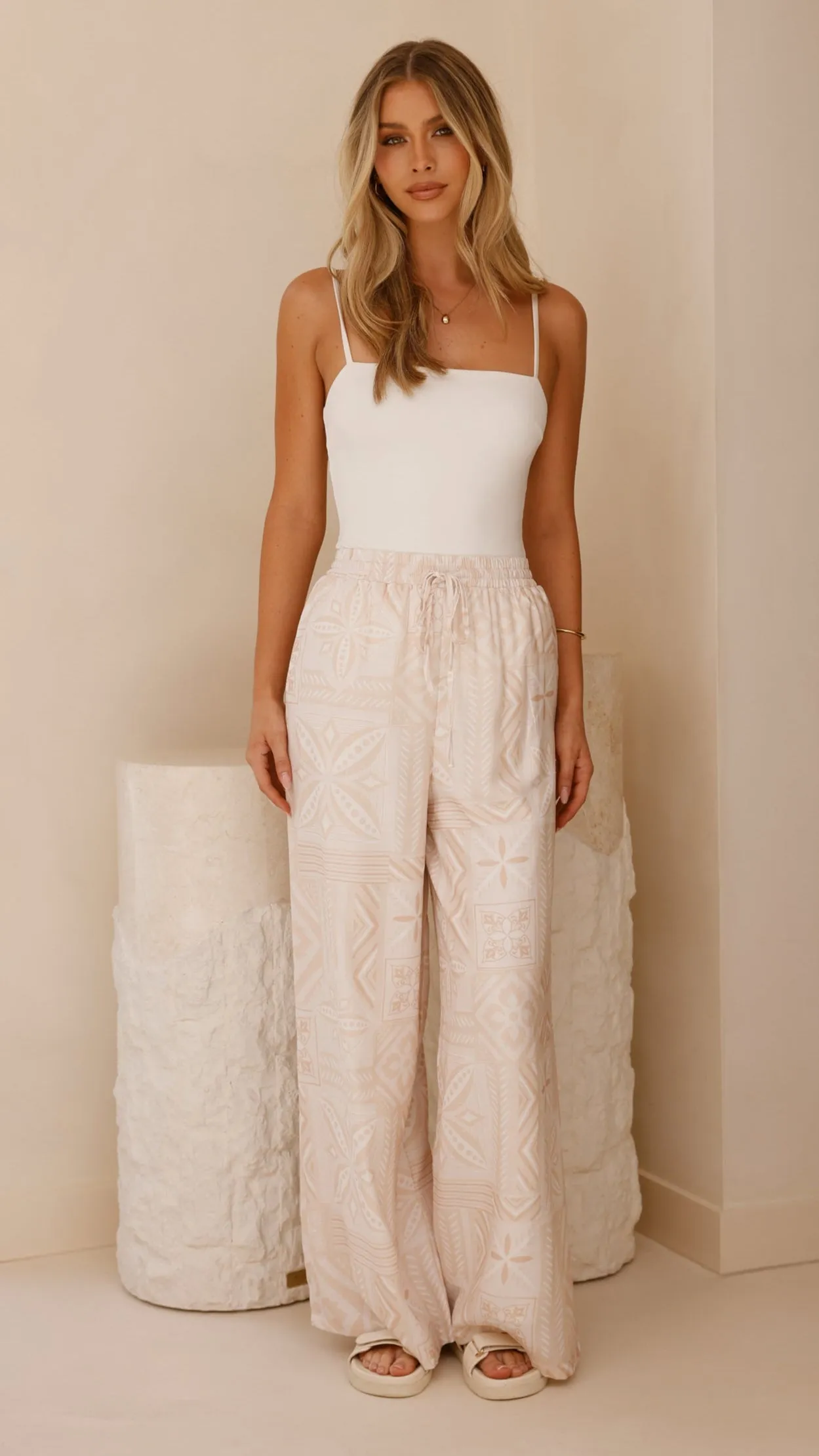 Zahara Pants - Beige Summer