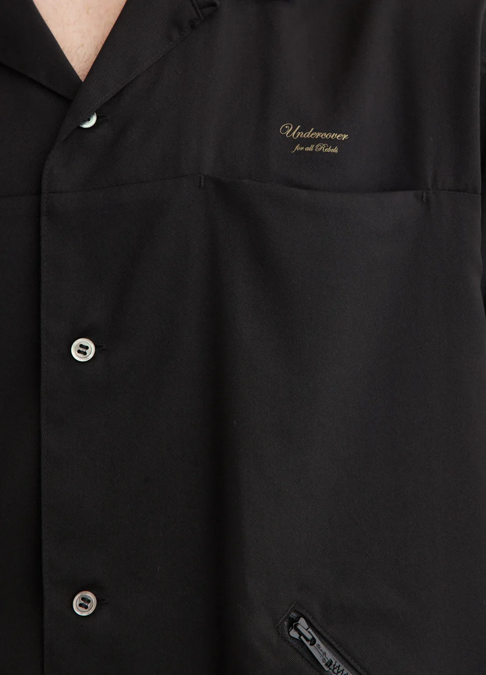 Zip Pocket Rayon Long Sleeve Shirt