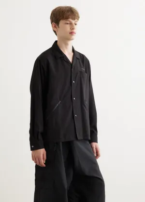 Zip Pocket Rayon Long Sleeve Shirt