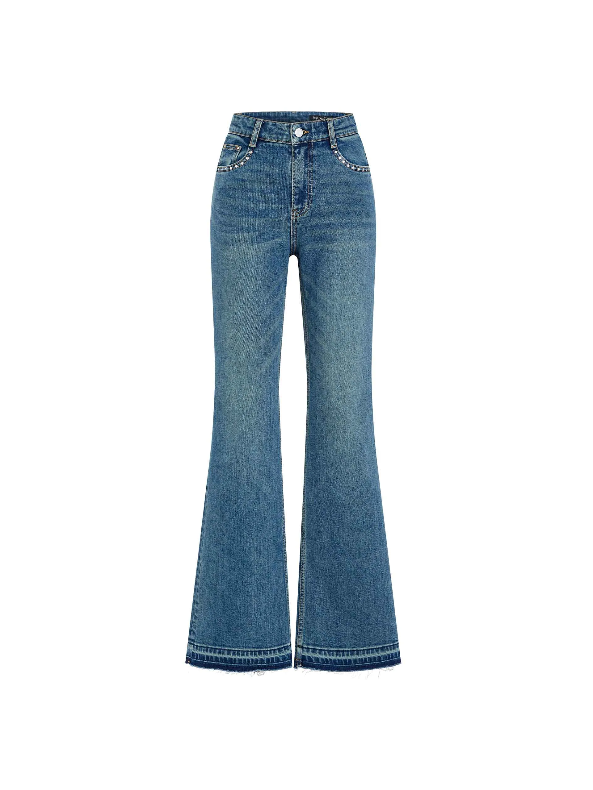 Zircon Detail Straight Jeans